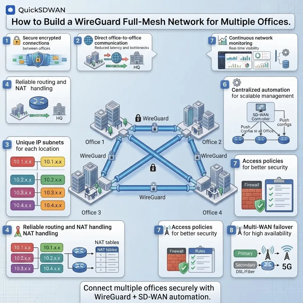 How to Build a WireGuard Full-Mesh Network for Multiple Offices
